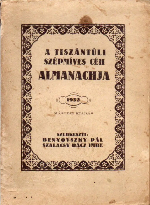 A Tiszántúli Szépmíves Céh almanachja 1932. - Oskola Antikvárium