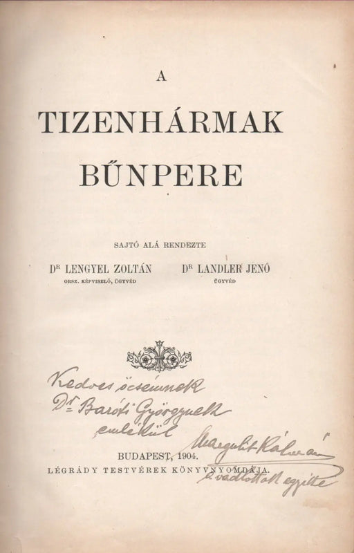 A tizenhármak bűnpere - Oskola Antikvárium