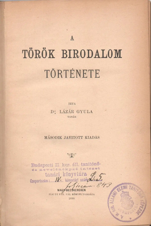 A török birodalom története - Oskola Antikvárium
