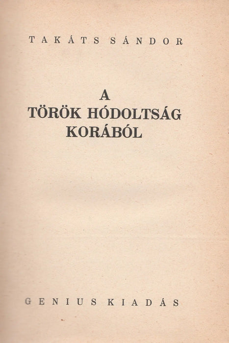 A török hódoltság korából - Oskola Antikvárium