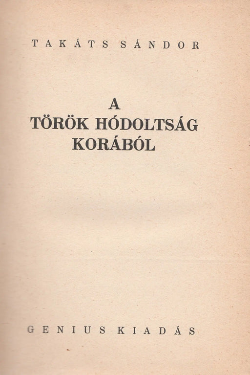 A török hódoltság korából - Oskola Antikvárium