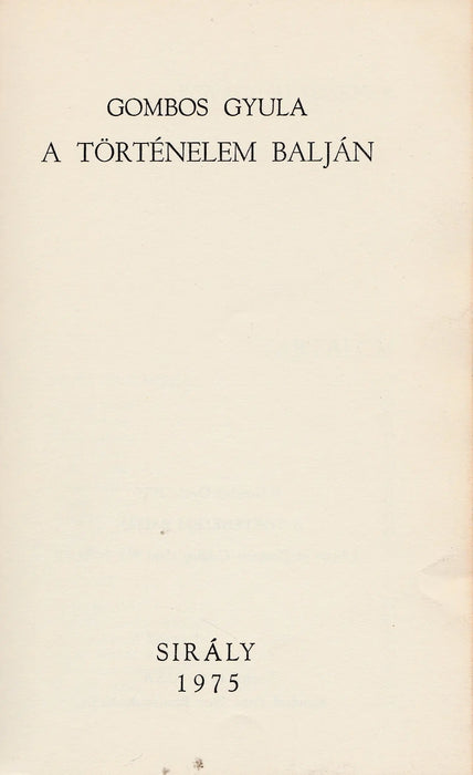 A történelem balján - Oskola Antikvárium