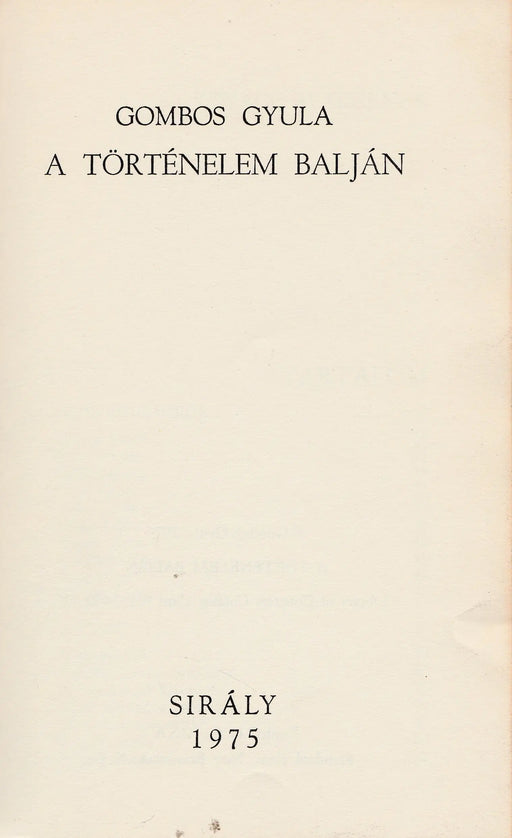 A történelem balján - Oskola Antikvárium