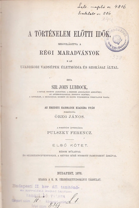 A történelem előtti idők I - II. - Oskola Antikvárium