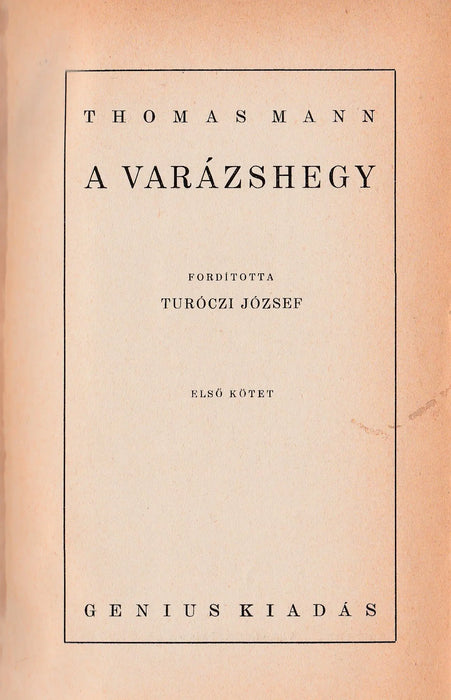 A varázshegy I - II. - Oskola Antikvárium