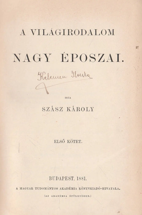 A világirodalom nagy époszai I - II. - Oskola Antikvárium
