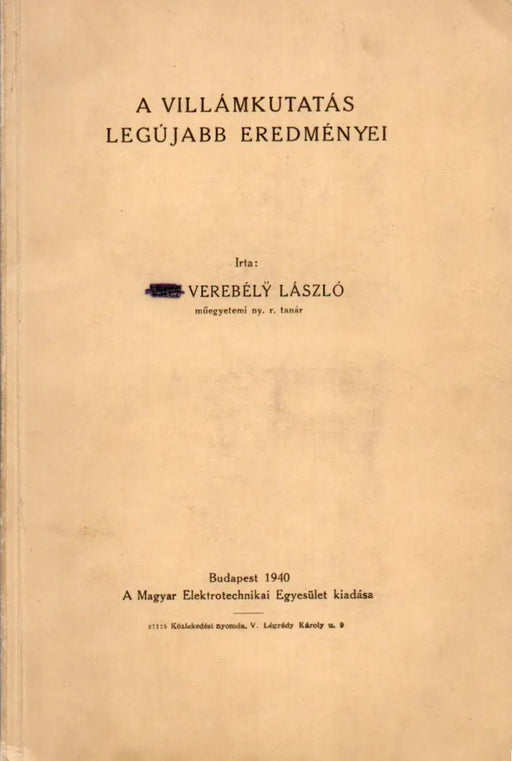 A villámkutatás legújabb eredményei - Oskola Antikvárium