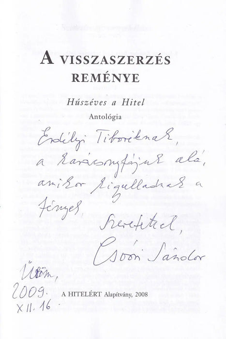 A visszaszerzés reménye - Oskola Antikvárium