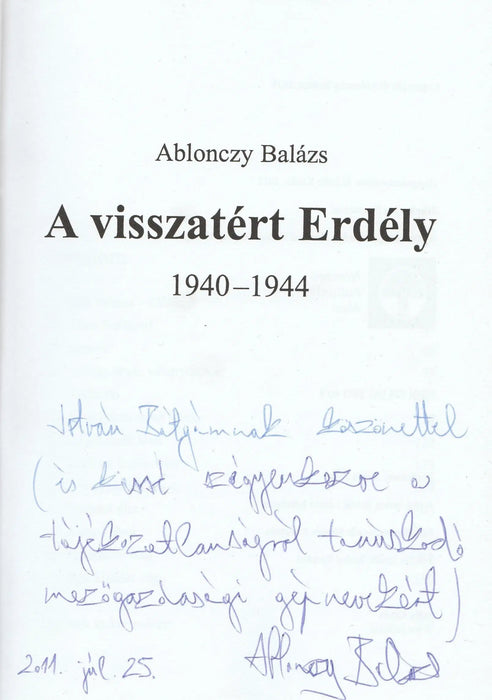 A visszatért Erdély - Oskola Antikvárium