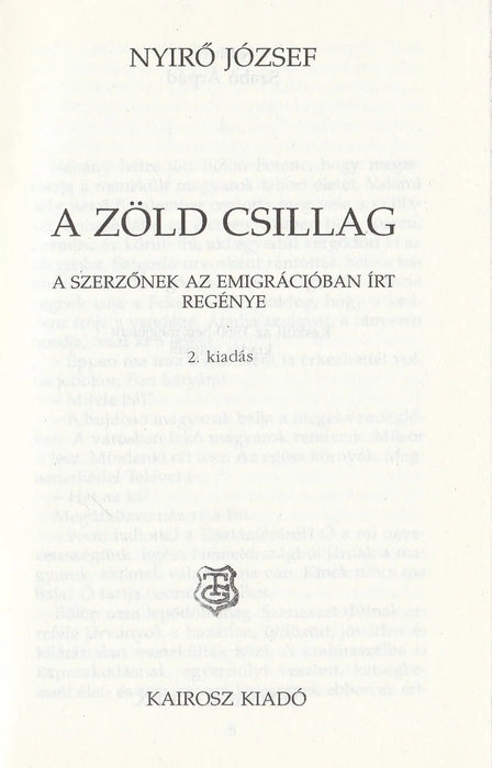 A zöld csillag - Oskola Antikvárium