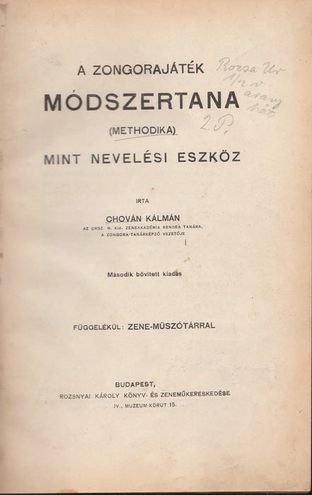 A zongorajáték módszertana mint nevelés eszköz - Oskola Antikvárium