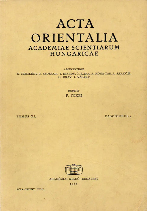 Acta Orientalia - Academiae Scientiarum Hungaricae XL/1. - Oskola Antikvárium