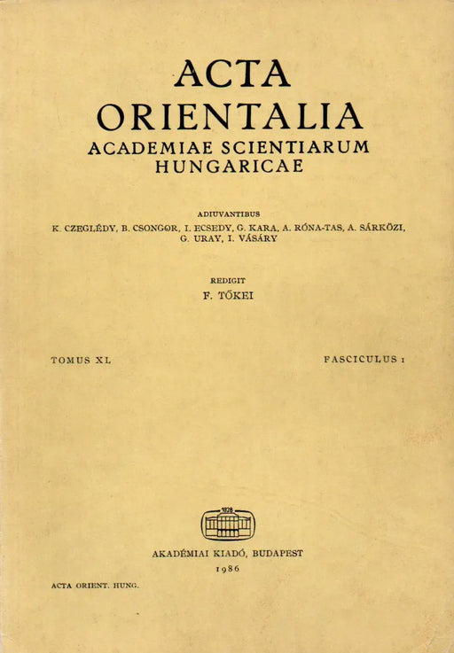 Acta Orientalia - Academiae Scientiarum Hungaricae XL/1. - Oskola Antikvárium