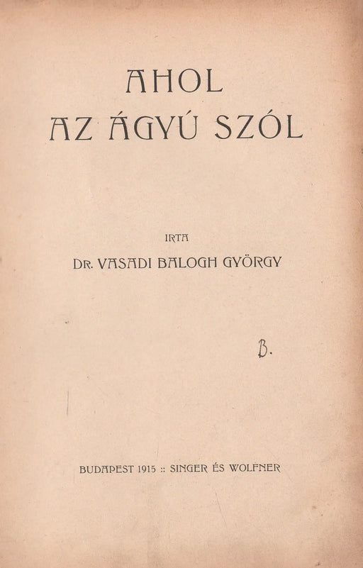 Ahol az ágyú szól - Oskola Antikvárium