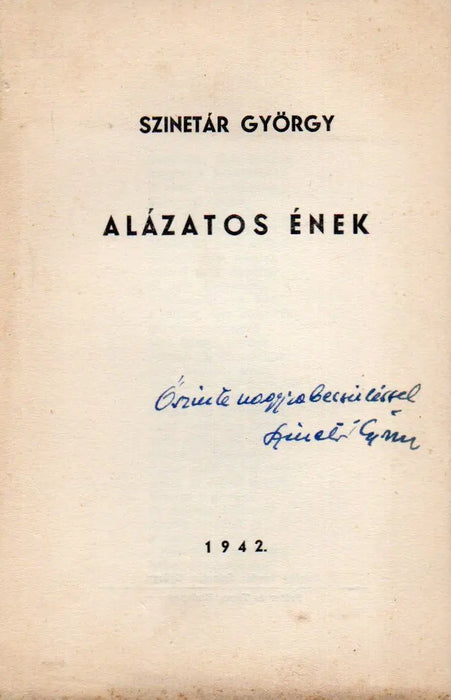 Alázatos ének - Oskola Antikvárium