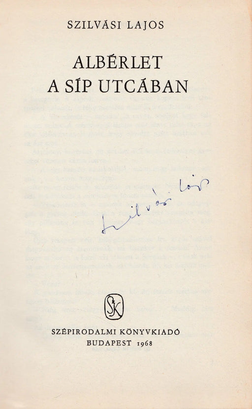 Albérlet a Síp utcában - Oskola Antikvárium