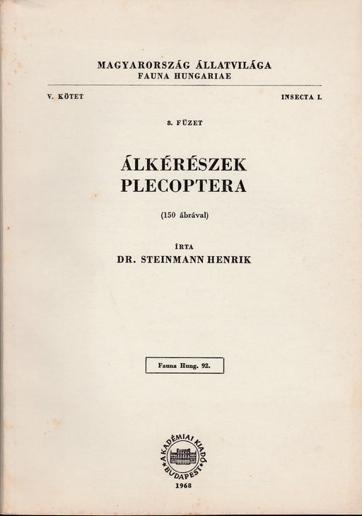 Álkérészek - Plecoptera - Oskola Antikvárium