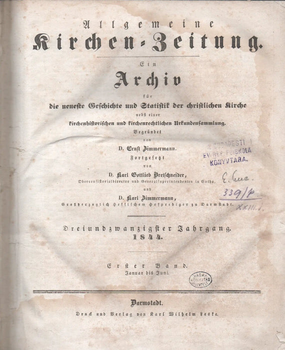 Allgemeine Kirchenzeitung - Theologisches Literaturblatt - Oskola Antikvárium