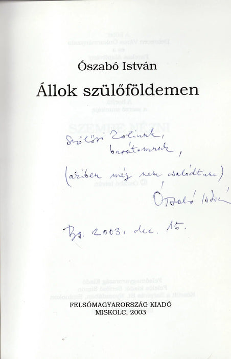Állok szülőföldemen - Oskola Antikvárium