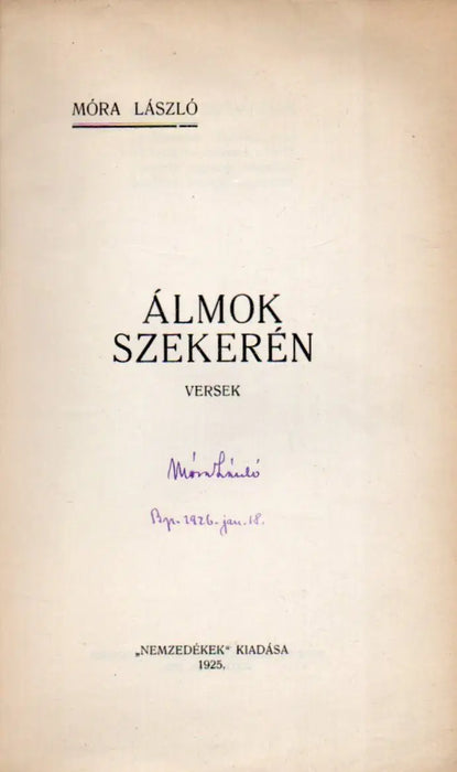Álmok szekerén - Oskola Antikvárium
