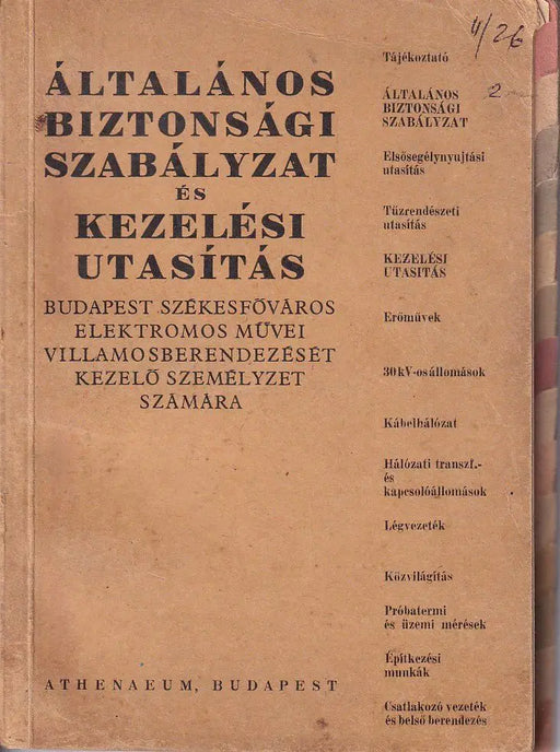 Általános biztonsági szabályzat és kezelési utasítás - Oskola Antikvárium