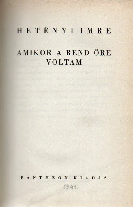 Amikor a rend őre voltam - Oskola Antikvárium