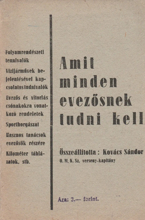 Amit minden evezősnek tudni kell - Oskola Antikvárium