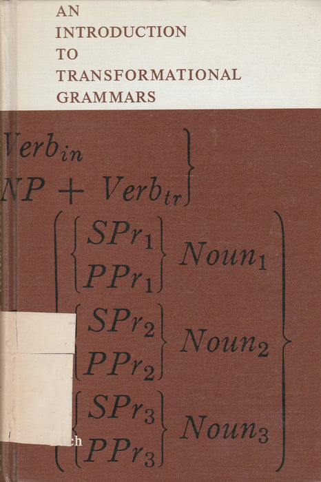 An Introduction to Transformational Grammars - Oskola Antikvárium