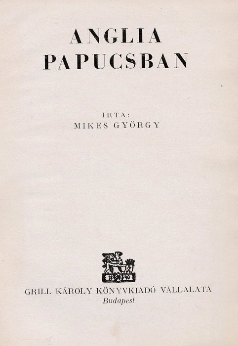 Anglia papucsban - Oskola Antikvárium