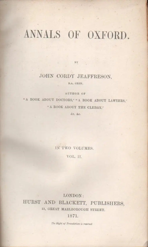 Annals of Oxford II. - Oskola Antikvárium