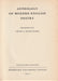 Anthology of Modern English Poetry - Oskola Antikvárium