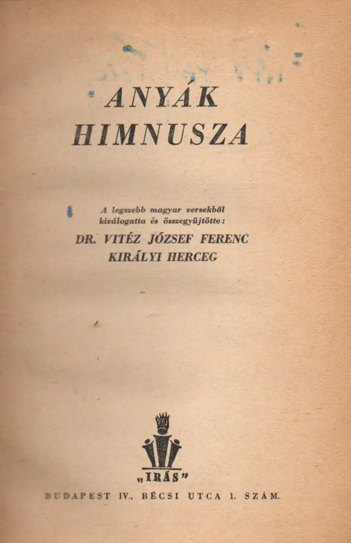 Anyák himnusza - Oskola Antikvárium