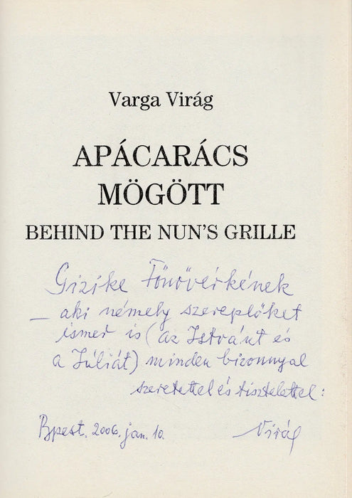 Apácarács mögött - Behind the Nun's Grille - Oskola Antikvárium