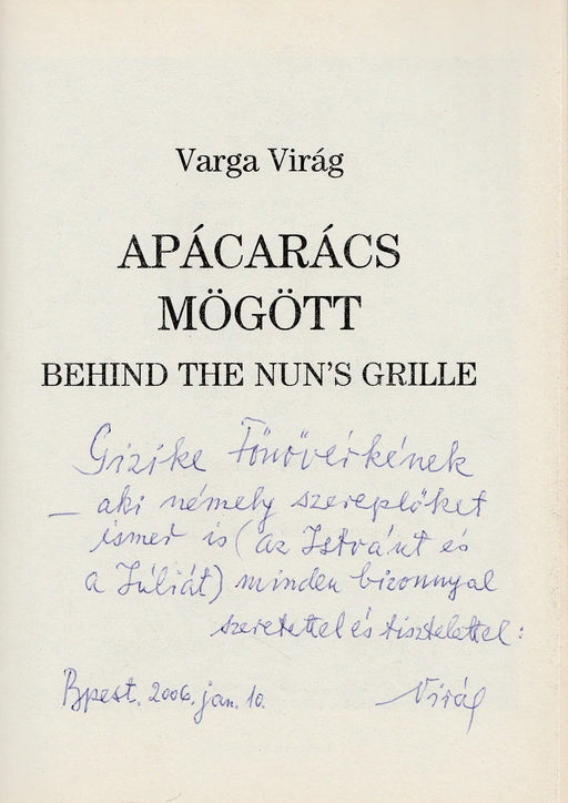 Apácarács mögött - Behind the Nun's Grille - Oskola Antikvárium