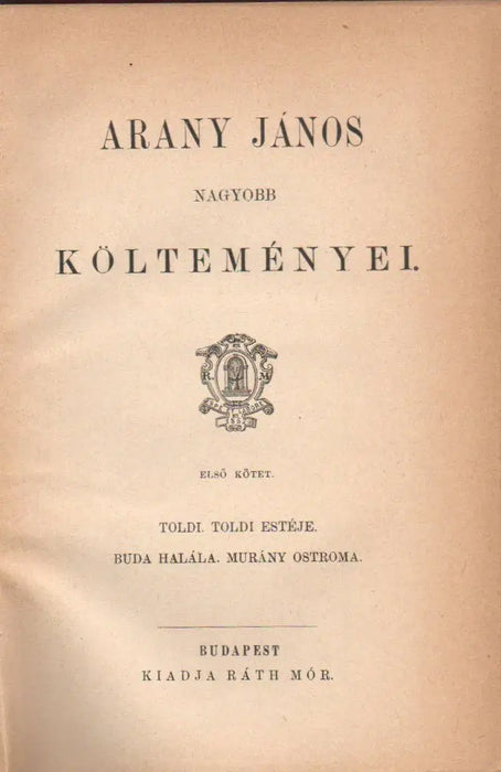 Arany János nagyobb költeményei I - II. - Oskola Antikvárium