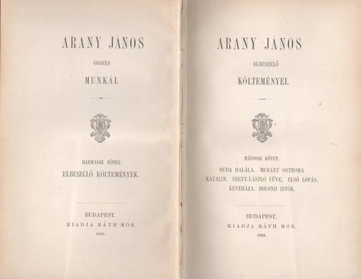 Arany János összes munkái III.: Arany János elbeszélő költeményei II. - Oskola Antikvárium