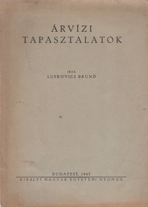 Árvízi tapasztalatok - Oskola Antikvárium