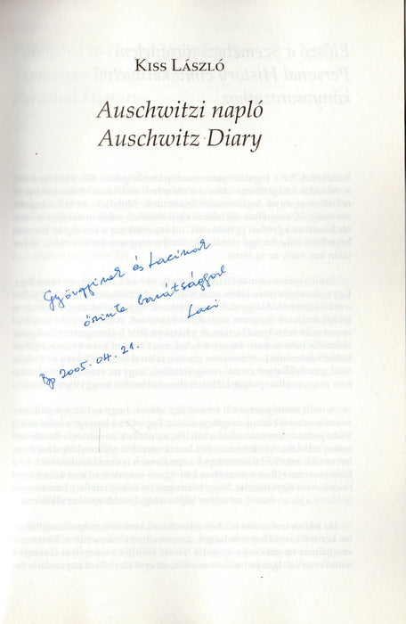 Auschwitzi napló - Auschwitz Diary - Oskola Antikvárium