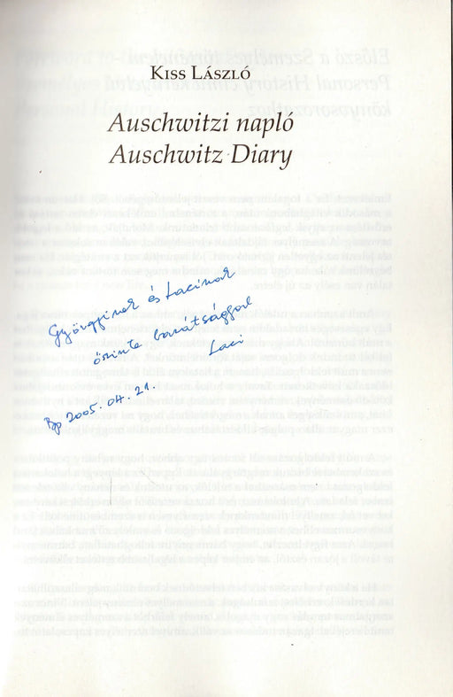 Auschwitzi napló - Auschwitz Diary - Oskola Antikvárium