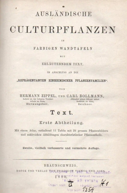 Ausländische Kulturpflanzen in farbigen Wandtafeln - Text I - III. - Oskola Antikvárium