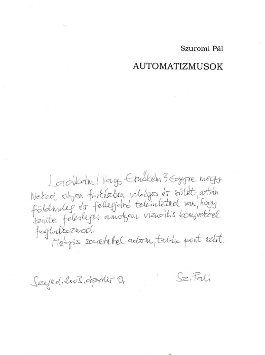 Automatizmusok - Oskola Antikvárium