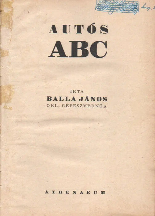 Autós ABC - Oskola Antikvárium