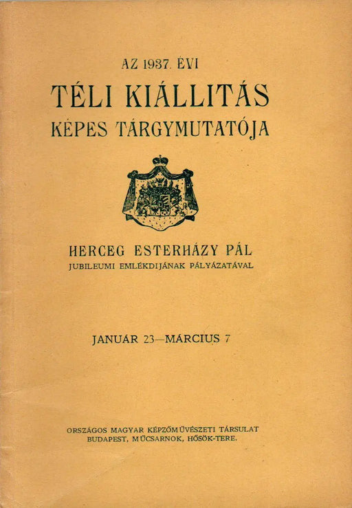 Az 1937. évi téli kiállítás képes tárgymutatója - Oskola Antikvárium