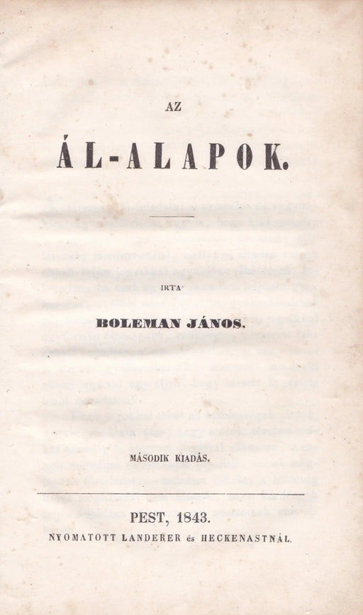 Az ál - alapok - Oskola Antikvárium