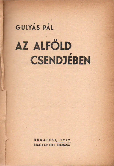 Az alföld csendjében - Oskola Antikvárium