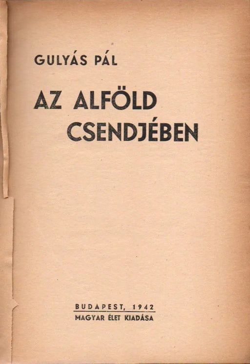 Az alföld csendjében - Oskola Antikvárium