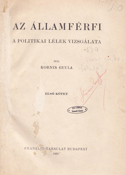 Az államférfi I - II. - Politika és erkölcstan - Oskola Antikvárium