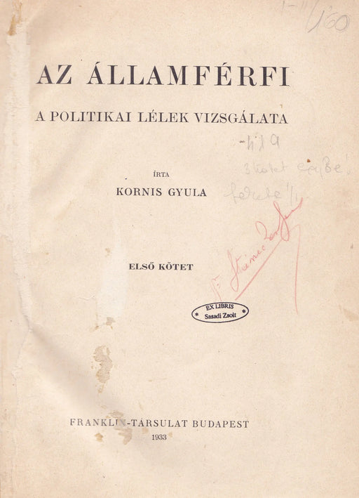Az államférfi I - II. - Politika és erkölcstan - Oskola Antikvárium