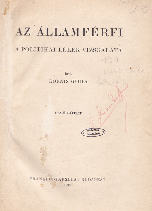 Az államférfi I - II. - Politika és erkölcstan - Oskola Antikvárium
