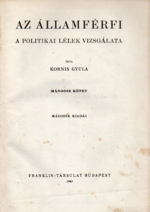 Az államférfi II. - Oskola Antikvárium